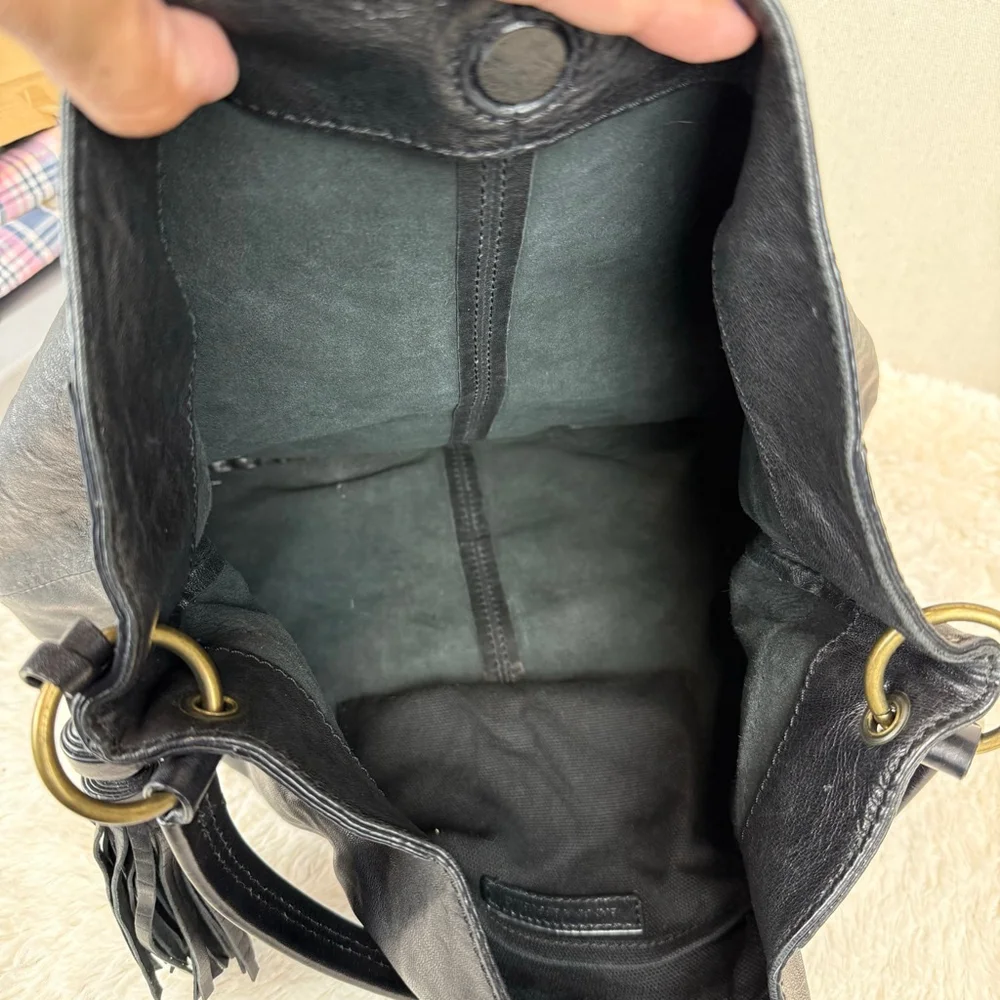 Banana Republic black lambskin hobo bag